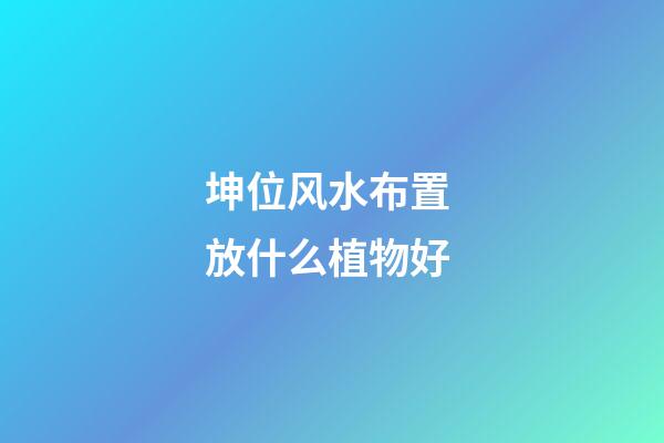 坤位风水布置 放什么植物好